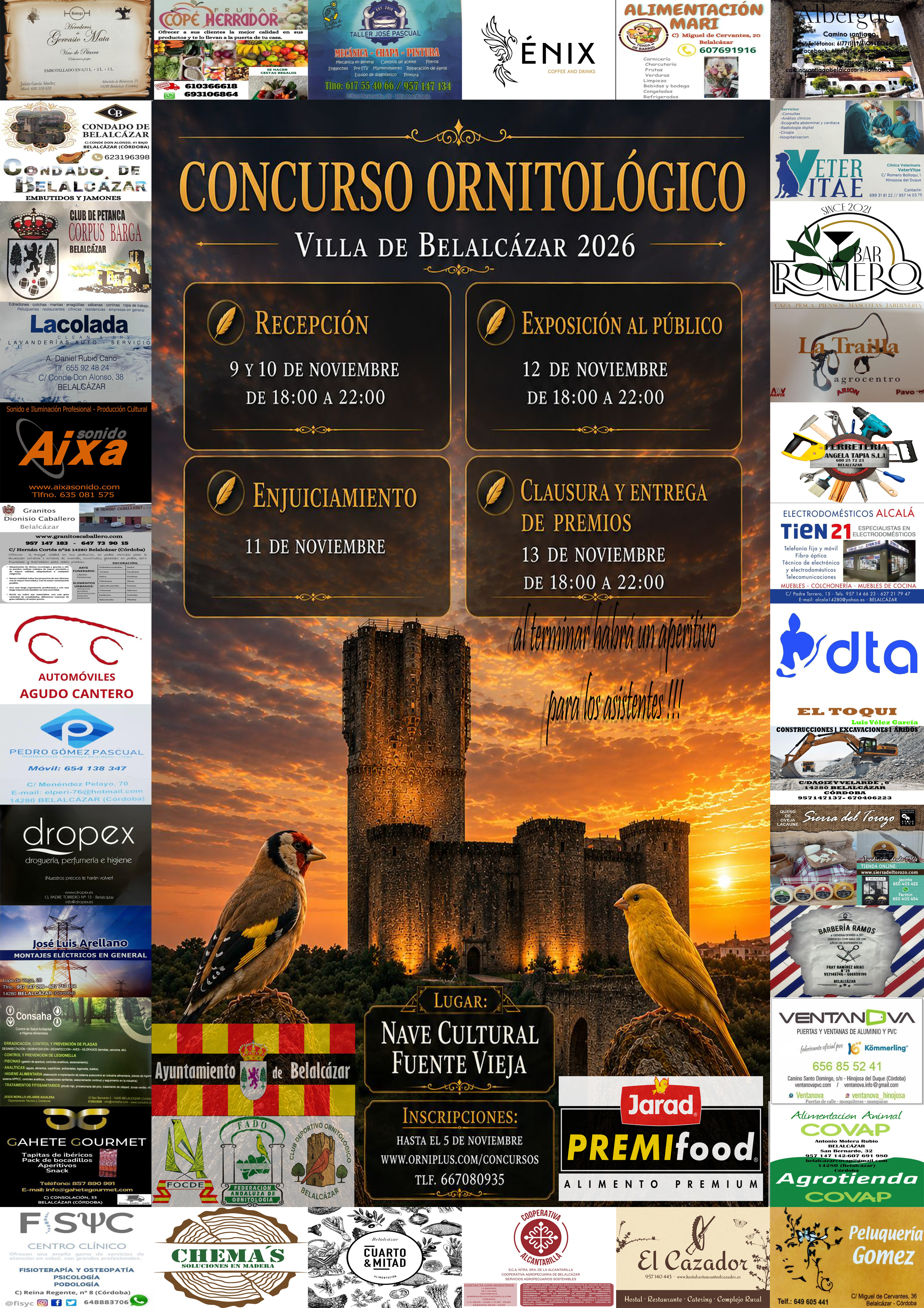 Cartel Concurso Ornitologico Villa de Belalcázar 