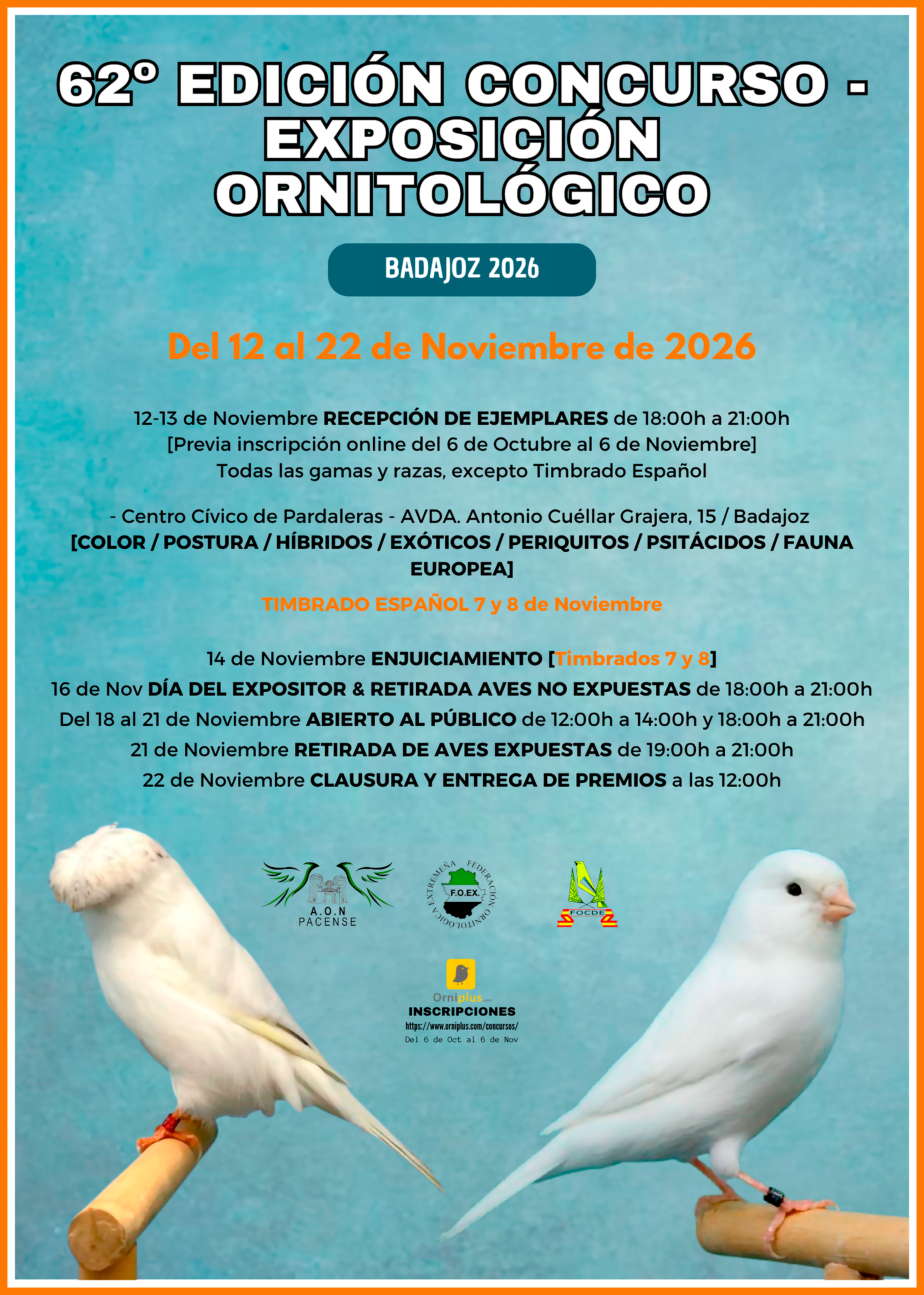 Cartel LXII Concurso - Exposición 2026 A.O.N.PACENSE (Badajoz)